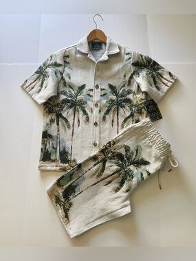 Rebel Vengeance Men's Shirt and Shorts Set  Hawaiian  Style Size Large NWT